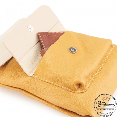 Кожаный рюкзак "Gray" (горчица)